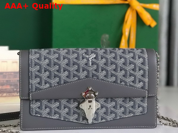 Goyard Duchesse Marie Caroline Bag in Grey Goyardine Canvas and Cervon Calfskin Replica