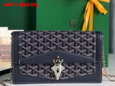 Goyard Duchesse Marie Caroline Bag in Navy Blue Goyardine Canvas and Cervon Calfskin Replica