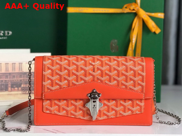 Goyard Duchesse Marie Caroline Bag in Orange Goyardine Canvas and Cervon Calfskin Replica