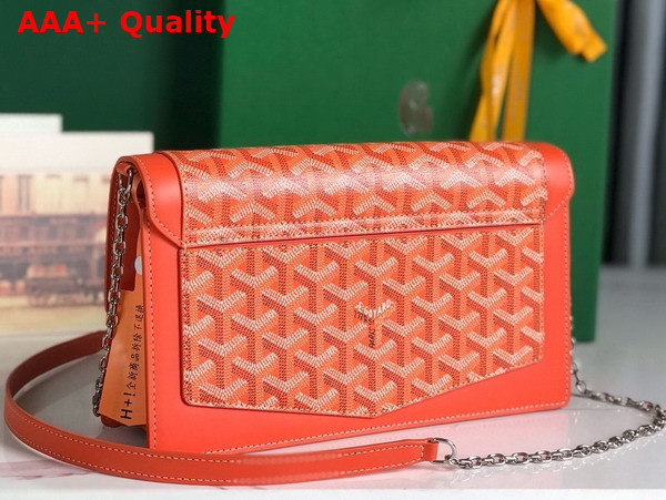 Goyard Duchesse Marie Caroline Bag in Orange Goyardine Canvas and Cervon Calfskin Replica