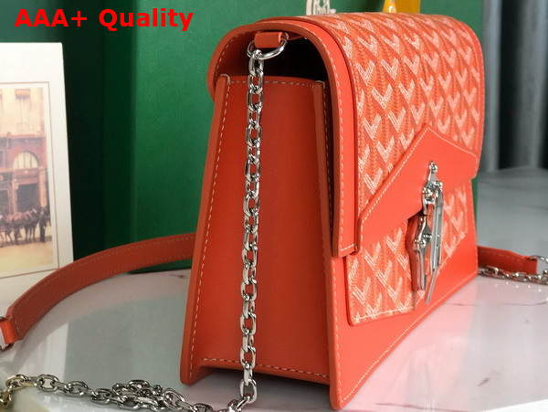 Goyard Duchesse Marie Caroline Bag in Orange Goyardine Canvas and Cervon Calfskin Replica