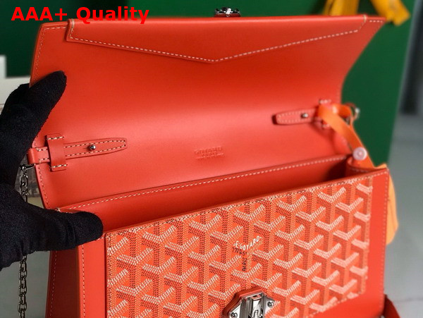 Goyard Duchesse Marie Caroline Bag in Orange Goyardine Canvas and Cervon Calfskin Replica