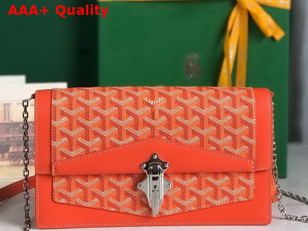 Goyard Duchesse Marie Caroline Bag in Orange Goyardine Canvas and Cervon Calfskin Replica