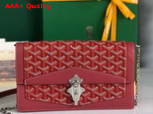 Goyard Duchesse Marie Caroline Bag in Red Goyardine Canvas and Cervon Calfskin Replica