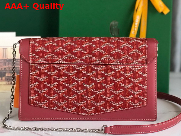 Goyard Duchesse Marie Caroline Bag in Red Goyardine Canvas and Cervon Calfskin Replica