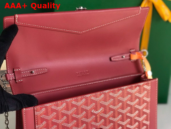 Goyard Duchesse Marie Caroline Bag in Red Goyardine Canvas and Cervon Calfskin Replica