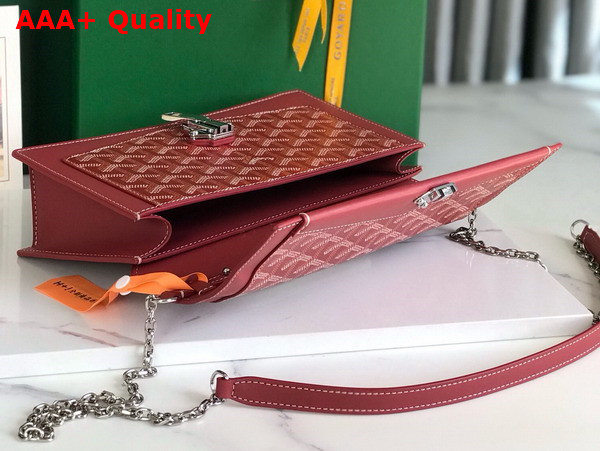 Goyard Duchesse Marie Caroline Bag in Red Goyardine Canvas and Cervon Calfskin Replica