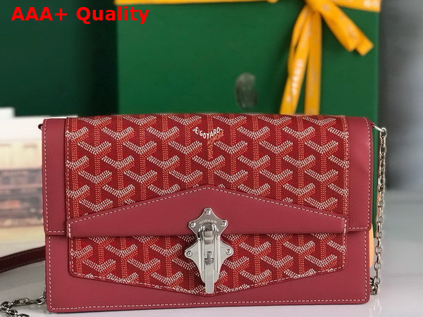 Goyard Duchesse Marie Caroline Bag in Red Goyardine Canvas and Cervon Calfskin Replica