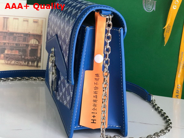 Goyard Duchesse Marie Caroline Bag in Sky Blue Goyardine Canvas and Cervon Calfskin Replica