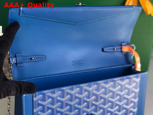 Goyard Duchesse Marie Caroline Bag in Sky Blue Goyardine Canvas and Cervon Calfskin Replica