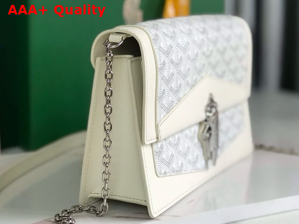 Goyard Duchesse Marie Caroline Bag in White Goyardine Canvas and Cervon Calfskin Replica