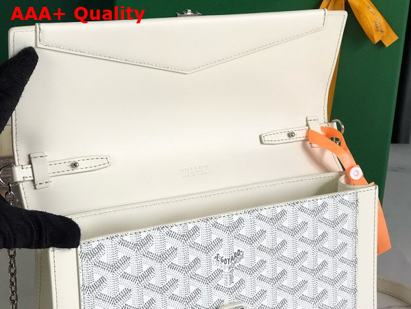 Goyard Duchesse Marie Caroline Bag in White Goyardine Canvas and Cervon Calfskin Replica