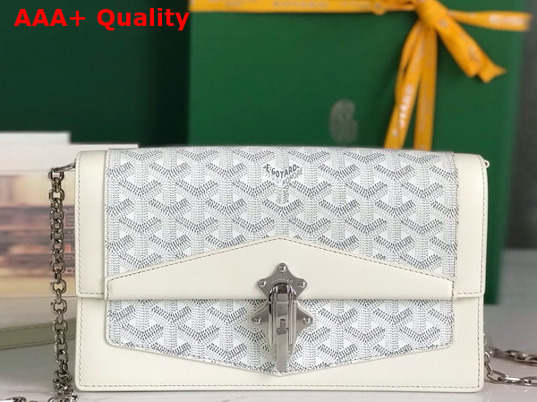 Goyard Duchesse Marie Caroline Bag in White Goyardine Canvas and Cervon Calfskin Replica