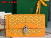 Goyard Duchesse Marie Caroline Bag in Yellow Goyardine Canvas and Cervon Calfskin Replica