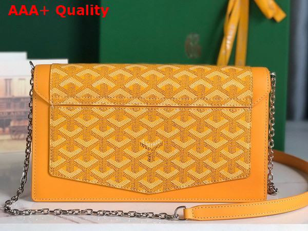 Goyard Duchesse Marie Caroline Bag in Yellow Goyardine Canvas and Cervon Calfskin Replica