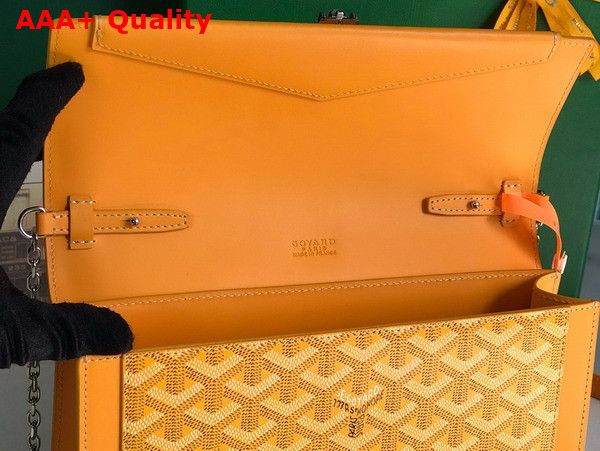 Goyard Duchesse Marie Caroline Bag in Yellow Goyardine Canvas and Cervon Calfskin Replica