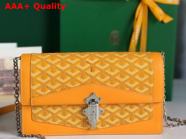 Goyard Duchesse Marie Caroline Bag in Yellow Goyardine Canvas and Cervon Calfskin Replica