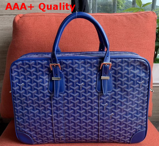 Goyard Gentlemen Only Briefcase in Blue Goyardine Canvas Replica