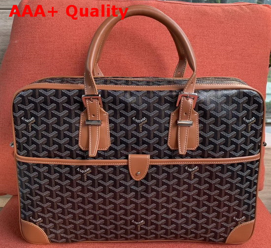 Goyard Gentlemen Only Briefcase in Brown Goyardine Canvas Replica