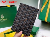 Goyard Grenelle Passport Cover in Black Goyardine Canvas and Vauzelles Calfskin Replica