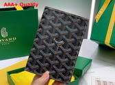 Goyard Grenelle Passport Cover in Black and Tan Goyardine Canvas and Vauzelles Calfskin Replica