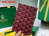 Goyard Grenelle Passport Cover in Burgundy Goyardine Canvas and Vauzelles Calfskin Replica