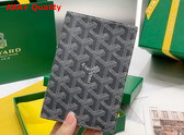 Goyard Grenelle Passport Cover in Gray Goyardine Canvas and Vauzelles Calfskin Replica