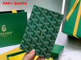 Goyard Grenelle Passport Cover in Green Goyardine Canvas and Vauzelles Calfskin Replica