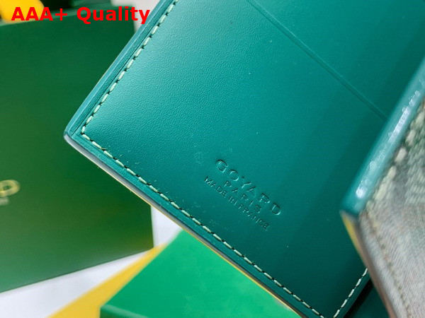 Goyard Grenelle Passport Cover in Green Goyardine Canvas and Vauzelles Calfskin Replica