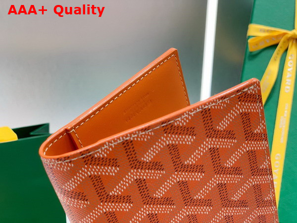 Goyard Grenelle Passport Cover in Orange Goyardine Canvas and Vauzelles Calfskin Replica