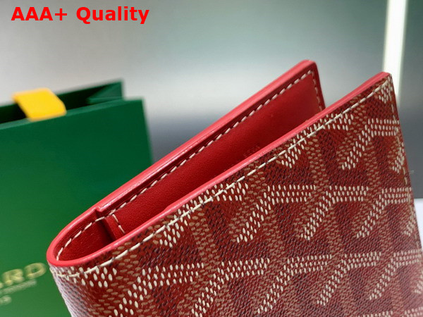 Goyard Grenelle Passport Cover in Red Goyardine Canvas and Vauzelles Calfskin Replica