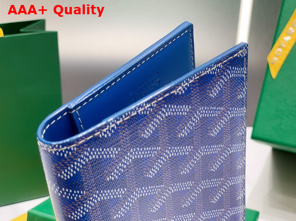 Goyard Grenelle Passport Cover in Sky Blue Goyardine Canvas and Vauzelles Calfskin Replica