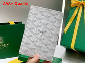 Goyard Grenelle Passport Cover in White Goyardine Canvas and Vauzelles Calfskin Replica