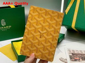 Goyard Grenelle Passport Cover in Yellow Goyardine Canvas and Vauzelles Calfskin Replica