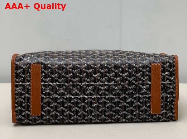 Goyard Hardy PM Bag Black and Tan Goyardine Canvas and Decize Taurillon Leather Replica