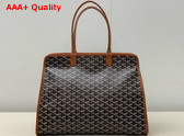 Goyard Hardy PM Bag Black and Tan Goyardine Canvas and Decize Taurillon Leather Replica