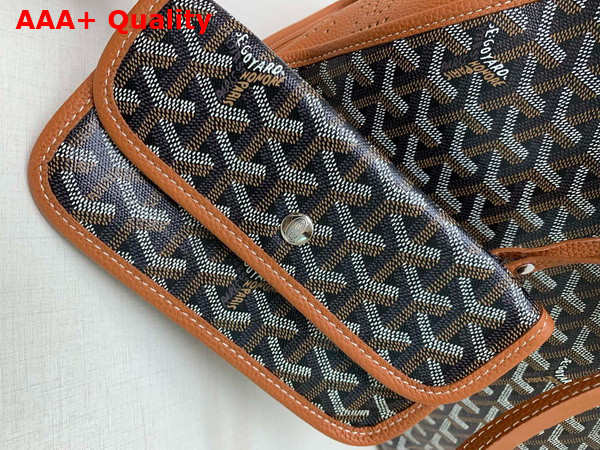 Goyard Hardy PM Bag Black and Tan Goyardine Canvas and Decize Taurillon Leather Replica