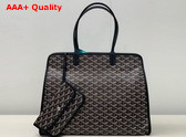 Goyard Hardy PM Bag in Black Goyardine Canvas and Decize Taurillon Leather Replica