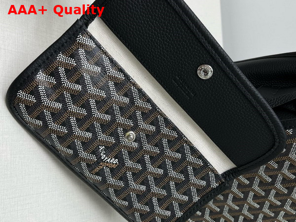 Goyard Hardy PM Bag in Black Goyardine Canvas and Decize Taurillon Leather Replica