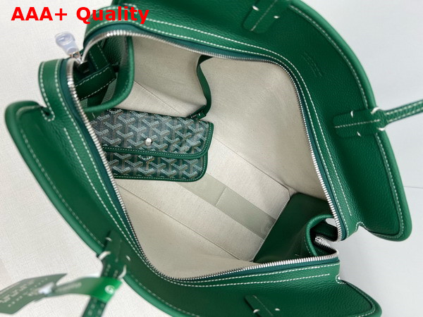 Goyard Hardy PM Bag in Green Goyardine Canvas and Decize Taurillon Leather Replica