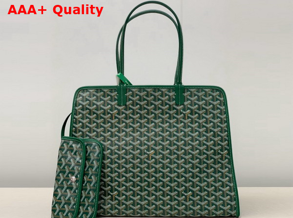 Goyard Hardy PM Bag in Green Goyardine Canvas and Decize Taurillon Leather Replica