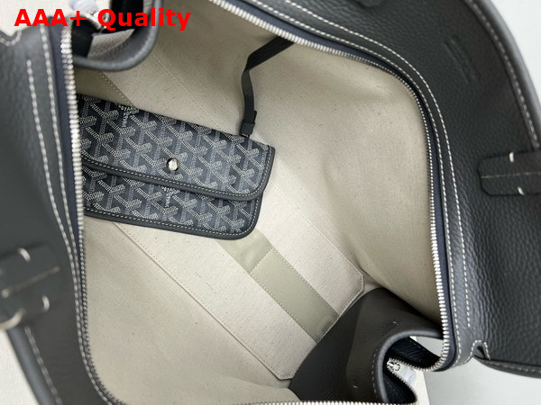 Goyard Hardy PM Bag in Grey Goyardine Canvas and Decize Taurillon Leather Replica