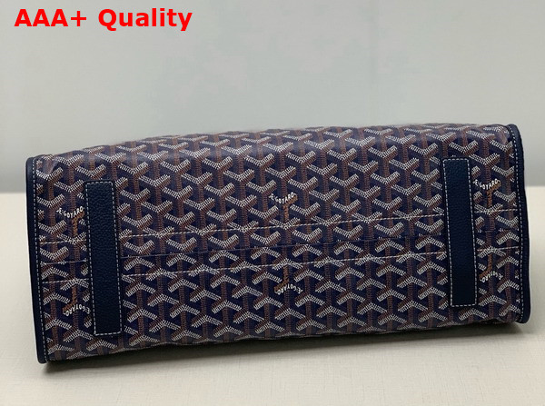 Goyard Hardy PM Bag in Navy Blue Goyardine Canvas and Decize Taurillon Leather Replica