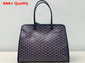 Goyard Hardy PM Bag in Navy Blue Goyardine Canvas and Decize Taurillon Leather Replica