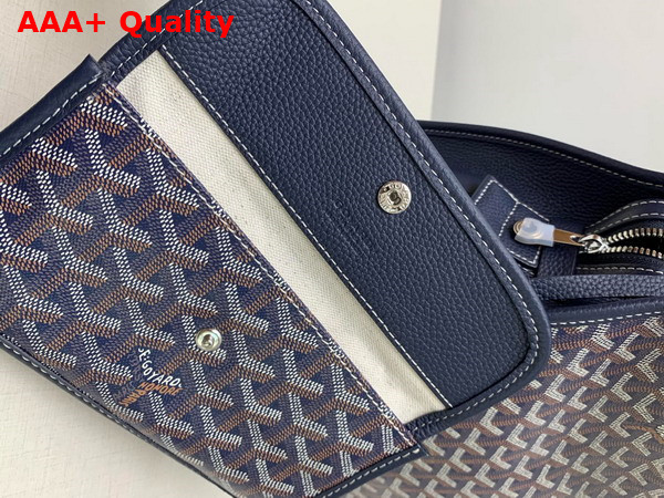 Goyard Hardy PM Bag in Navy Blue Goyardine Canvas and Decize Taurillon Leather Replica