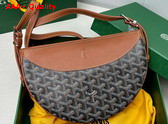 Goyard Hirondelle Bag Black and Tan Goyardine Canvas and Chevroches Calfskin Replica