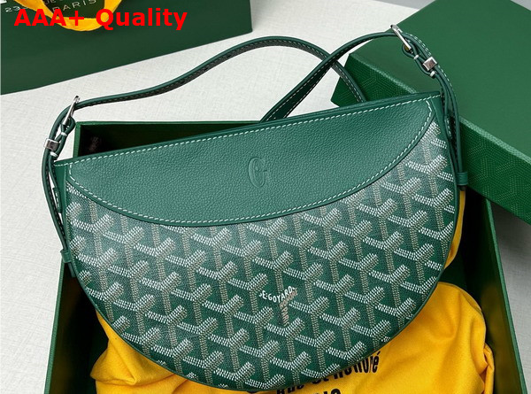 Goyard Hirondelle Bag in Green Goyardine Canvas and Chevroches Calfskin Replica