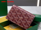 Goyard Malesherbes Card Wallet in Burgundy Goyardine Canvas and Vauzelles Calfskin Replica