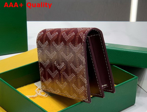 Goyard Malesherbes Card Wallet in Burgundy Goyardine Canvas and Vauzelles Calfskin Replica