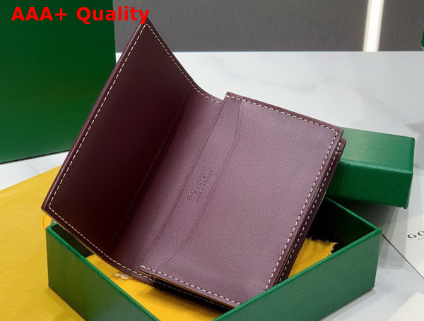 Goyard Malesherbes Card Wallet in Burgundy Goyardine Canvas and Vauzelles Calfskin Replica